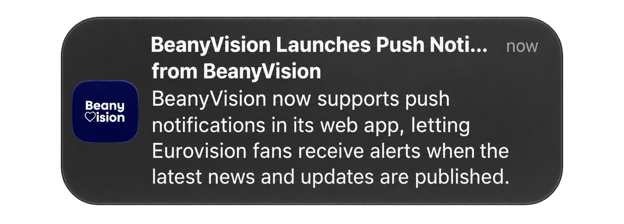 BeanyVision push notifications are now available on the web app.